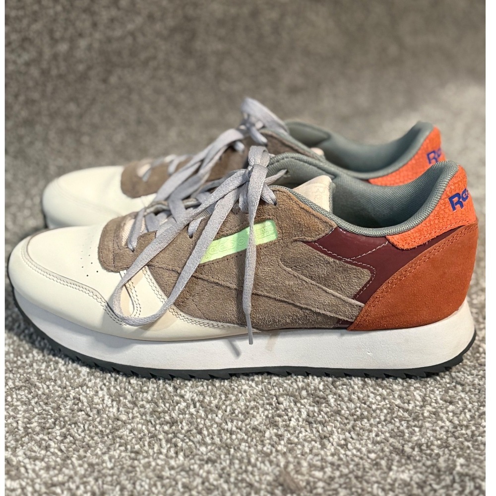 Reebok Classic Leather Legacy Sneakers Cream Taupe Orange Suede Retro 9.5